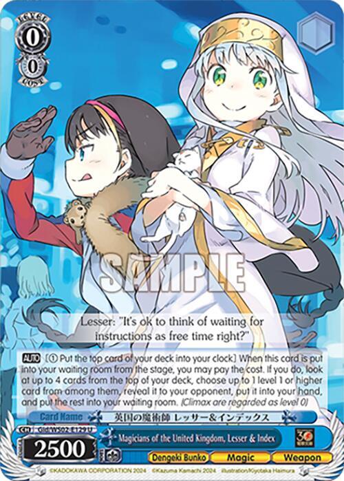Magicians of the United Kingdom Lesser and Index Gid/WS02-E129 U Dengeki Bunko Card