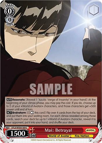 Mai Betrayal ATLA/WX04-069 C Avatar: The Last Airbender Card