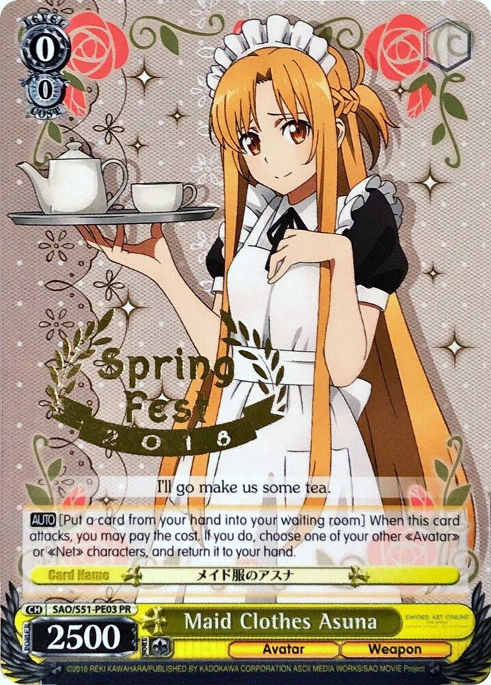 Maid Clothes Asuna Hot Stamped SAO/S51-PE03 PR Sword Art Online The Movie: -Ordinal Scale- Card