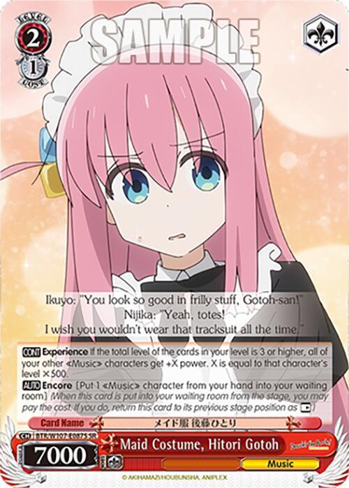 Maid Costume Hitori Gotoh SR BTR/W107-E087S SR BOCCHI THE ROCK! Card