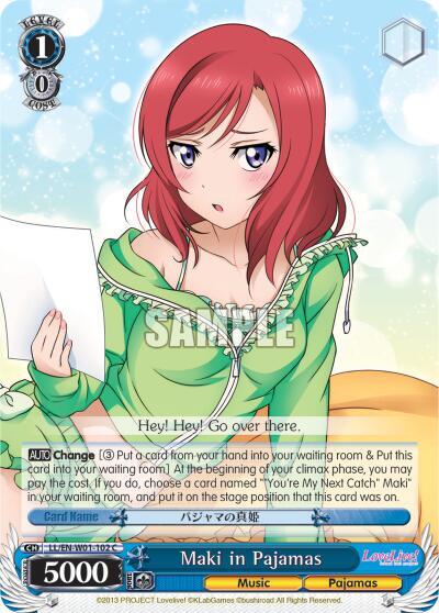 Maki in Pajamas LL/EN-W01-102 C Love Live! DX Card