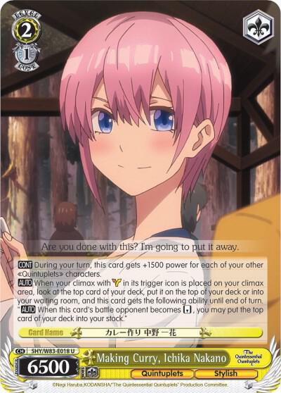 Making Curry Ichika Nakano 5HY/W83-E018 U The Quintessential Quintuplets Card
