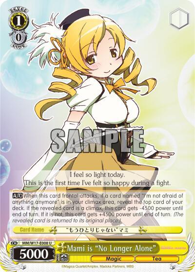 Mami is No Longer Alone MM/W17-E008 U Puella Magi Madoka Magica Card