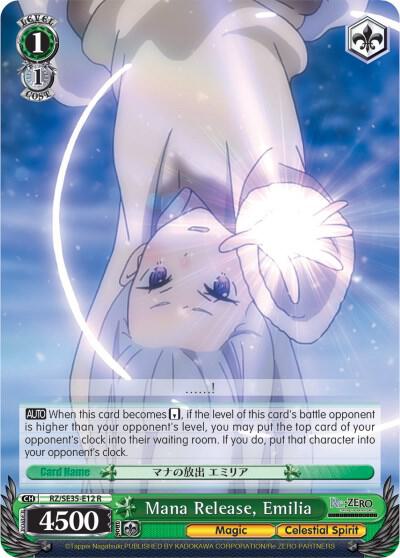 Mana Release Emilia RZ/SE35-E12 R Re:ZERO: The Frozen Bond Card