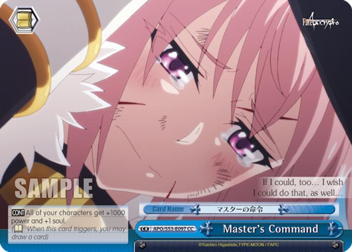 Masters Command APO/S53-E097 CC Fate/Apocrypha Card