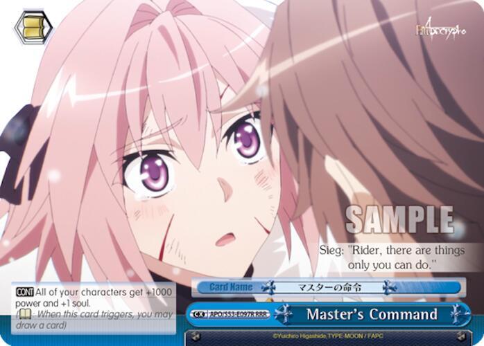 Masters Command RRR APO/S53-E097R RRR Fate/Apocrypha Card