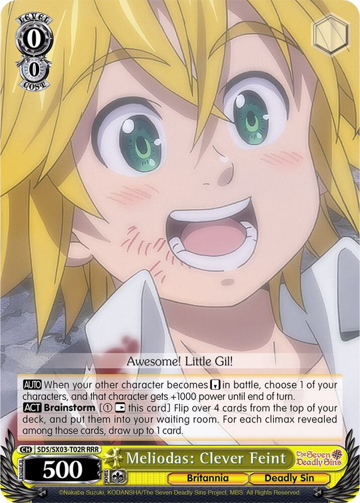 Meliodas Clever Feint RRR SDS/SX03-T02R RRR The Seven Deadly Sins Card