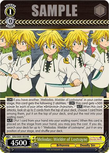 Meliodas Wielder of Lostvayne SDS/SX05-003 RR The Seven Deadly Sins: Revival of The Commandments Card