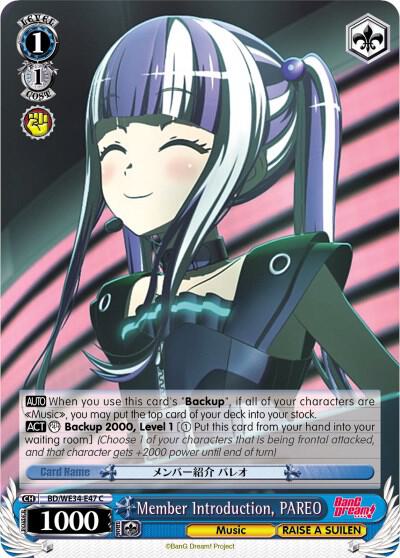 Member Introduction PAREO Parallel Foil BD/WE34-E47 C Morfonica x RAISE A SUILEN Card