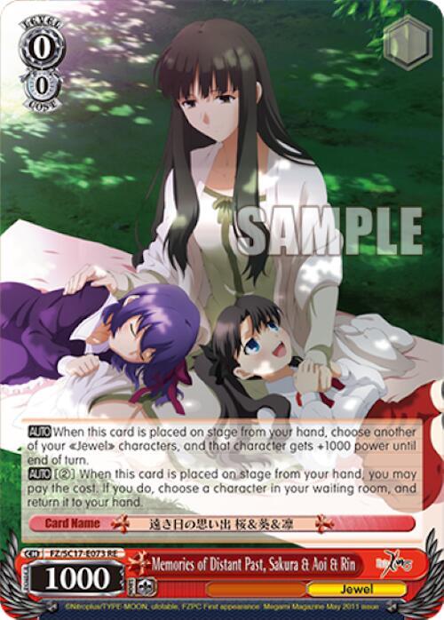 Memories of Distant Past Sakura and Aoi and Rin FZ/SC17-E073 RE Fate/Zero Chronicle Set Card