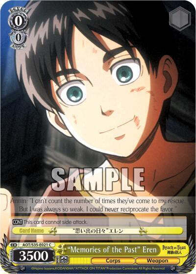 Memories of the Past Eren AOT/S35-E021 C Attack on Titan Card