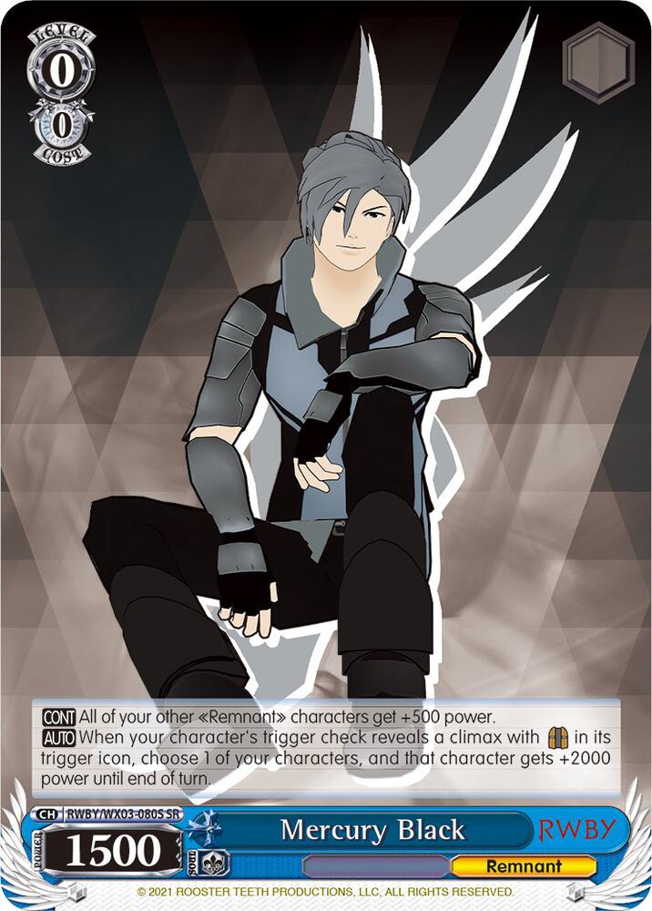 Mercury Black SR RWBY/WX03-080S SR RWBY Card