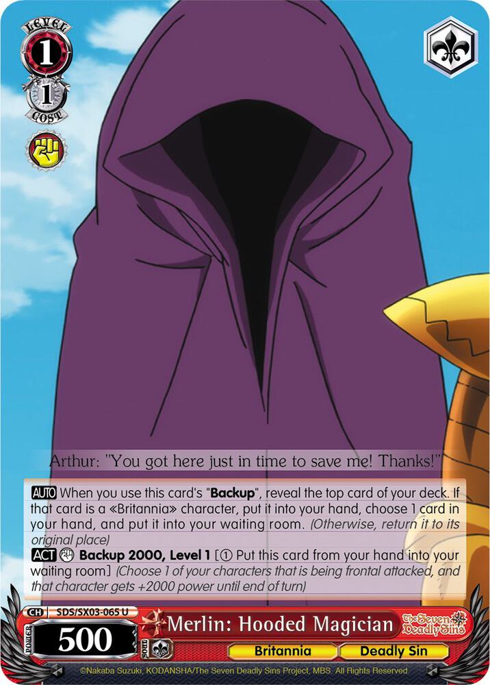 Merlin Hooded Magician SDS/SX03-065 U The Seven Deadly Sins Card