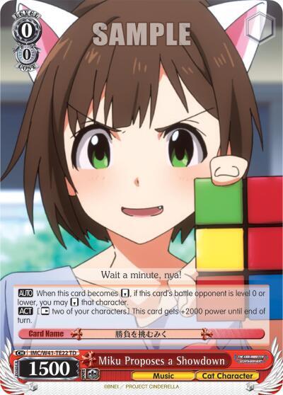 Miku Proposes a Showdown IMC/W41-TE22 TD The iDOLM@STER Cinderella Girls Card