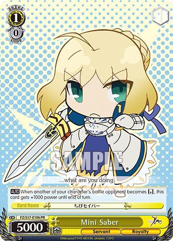 Mini Saber FZ/S17-E106 PR Fate/Zero Card