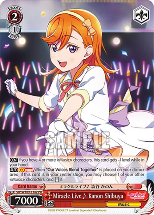 Miracle Live~ Kanon Shibuya PR SIP/W109-E142 PR Love Live! School idol festival 2 MIRACLE LIVE! Card