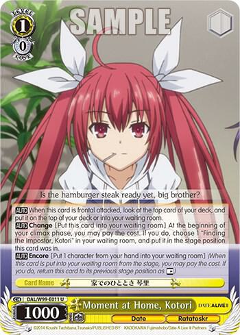 Moment at Home Kotori DAL/W99-E011 U Date A Live Vol.2 Card
