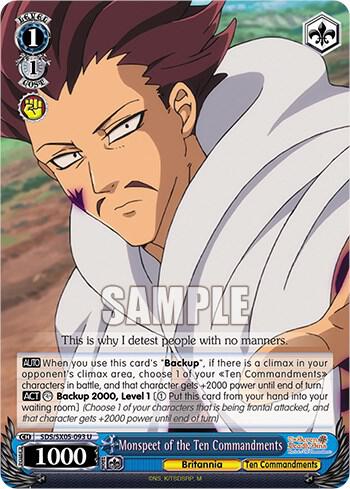 Monspeet of the Ten Commandments SDS/SX05-093 U The Seven Deadly Sins: Revival of The Commandments Card