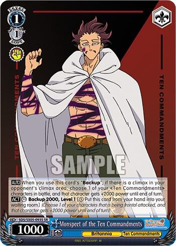 Monspeet of the Ten Commandments SR SDS/SX05-093S SR The Seven Deadly Sins: Revival of The Commandments Card