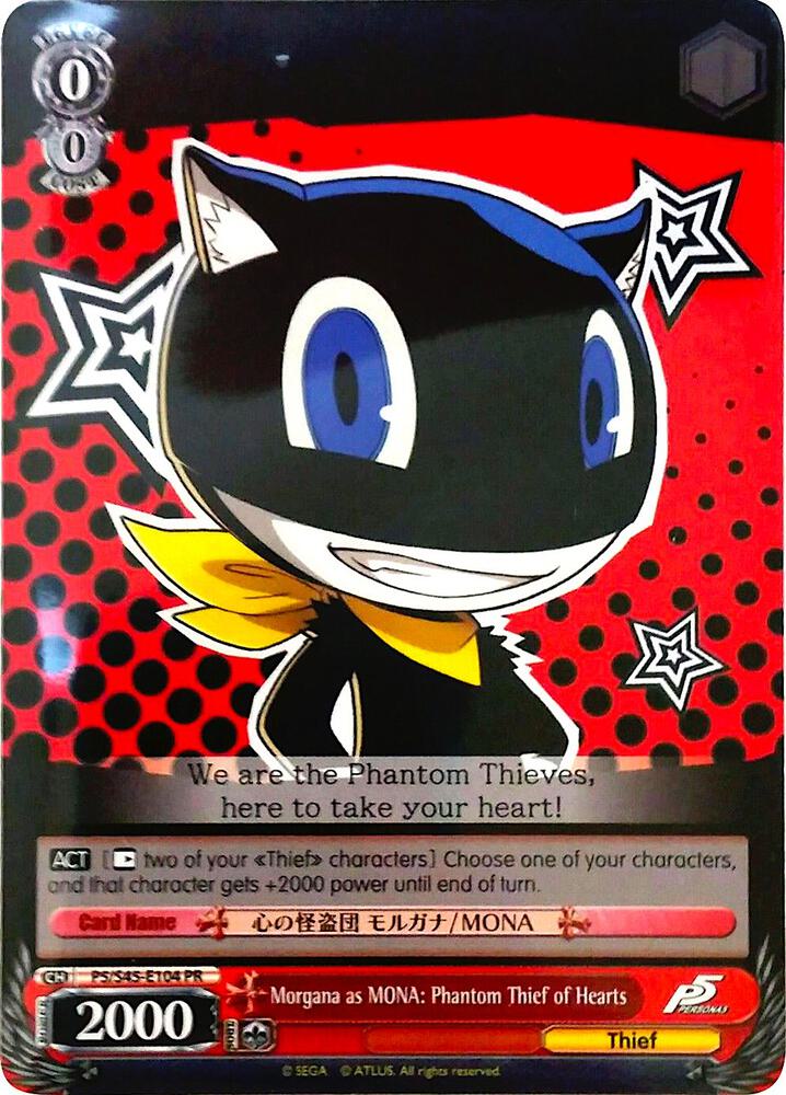 Morgana as MONA Phantom Thief of Hearts P5/S45-E0104 PR Persona 5 Card