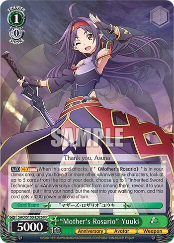 Mothers Rosario Yuuki SAO/S100-E026 RR Sword Art Online Animation 10th Anniversary Card