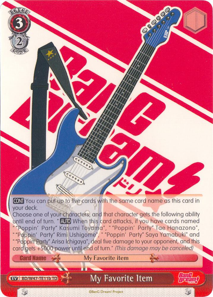 My Favorite Item B BD/W47-TE11b TD BanG Dream! Card