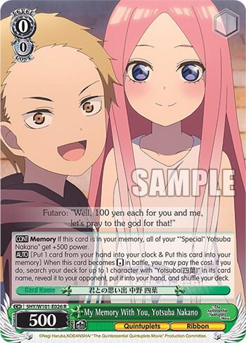 My Memory With You Yotsuba Nakano 5HY/W101-E026 R The Quintessential Quintuplets Movie Card