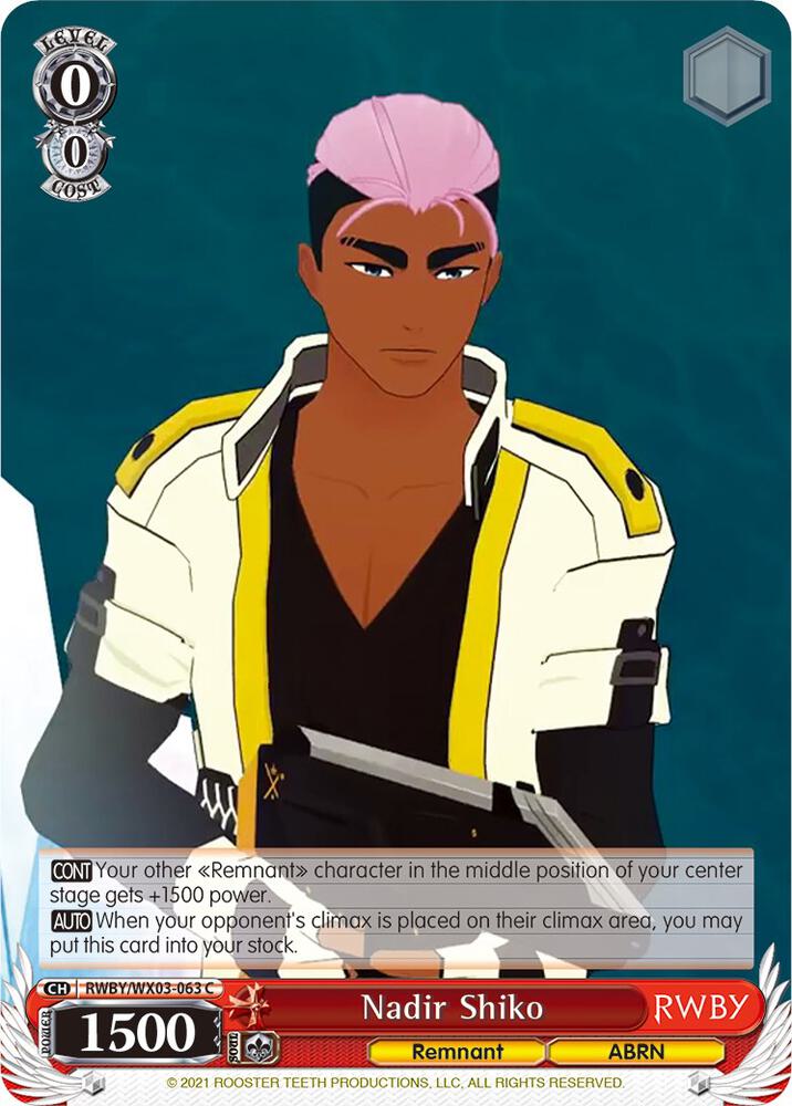 Nadir Shiko RWBY/WX03-063 C RWBY Card