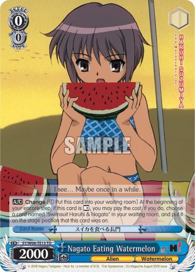 Nagato Eating Watermelon TD SY/W08-TE13 TD The Melancholy of Haruhi Suzumiya Card