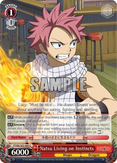Natsu Living on Instincts FT/EN-S02-060 U Fairy Tail ver.E Card