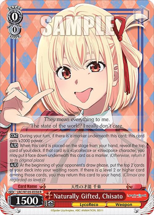 Naturally Gifted Chisato LRC/W105-E038 R Lycoris Recoil Card