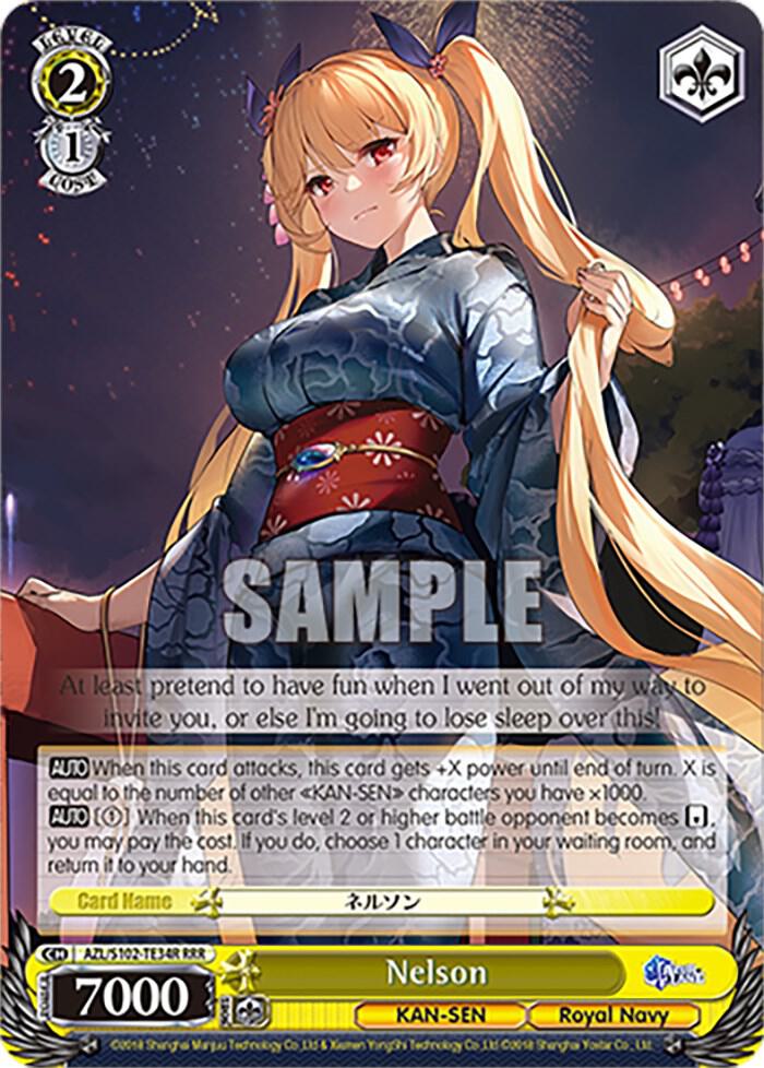 Nelson RRR AZL/S102-TE34R RRR Azur Lane Card