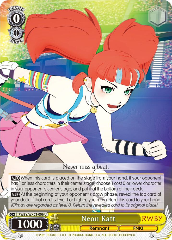 Neon Katt RWBY/WX03-006 U RWBY Card