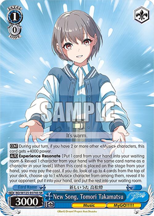 New Song Tomori Takamatsu SR BD/W125-E074S SR MyGO!!!!! x Ave Mujica Card