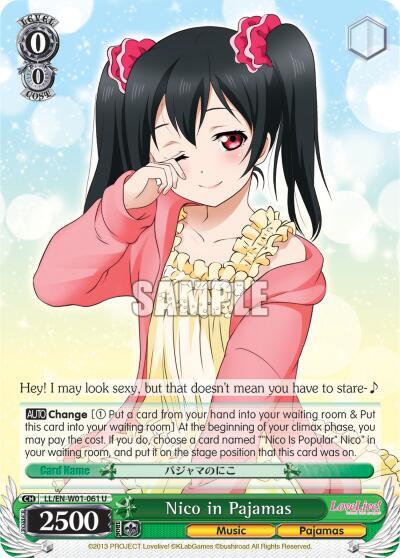 Nico in Pajamas LL/EN-W01-061 U Love Live! DX Card