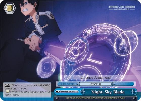 Night Sky Blade RRR SAO/S65-E098R RRR Sword Art Online -Alicization- Card