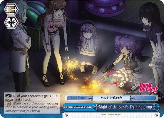 Night of the Bands Training Camp Parallel Foil BD/WE35-E50 C Poppin’Party x Roselia Card