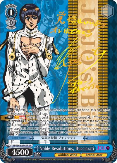 Noble Resolutions Bucciarati SP Gold Signature JJ/S66-E074SP SP JoJo's Bizarre Adventure: Golden Wind Card