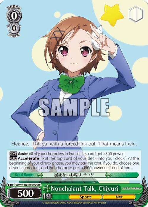 Nonchalant Talk Chiyuri SR AW/S18-E033S SR Accel World Card