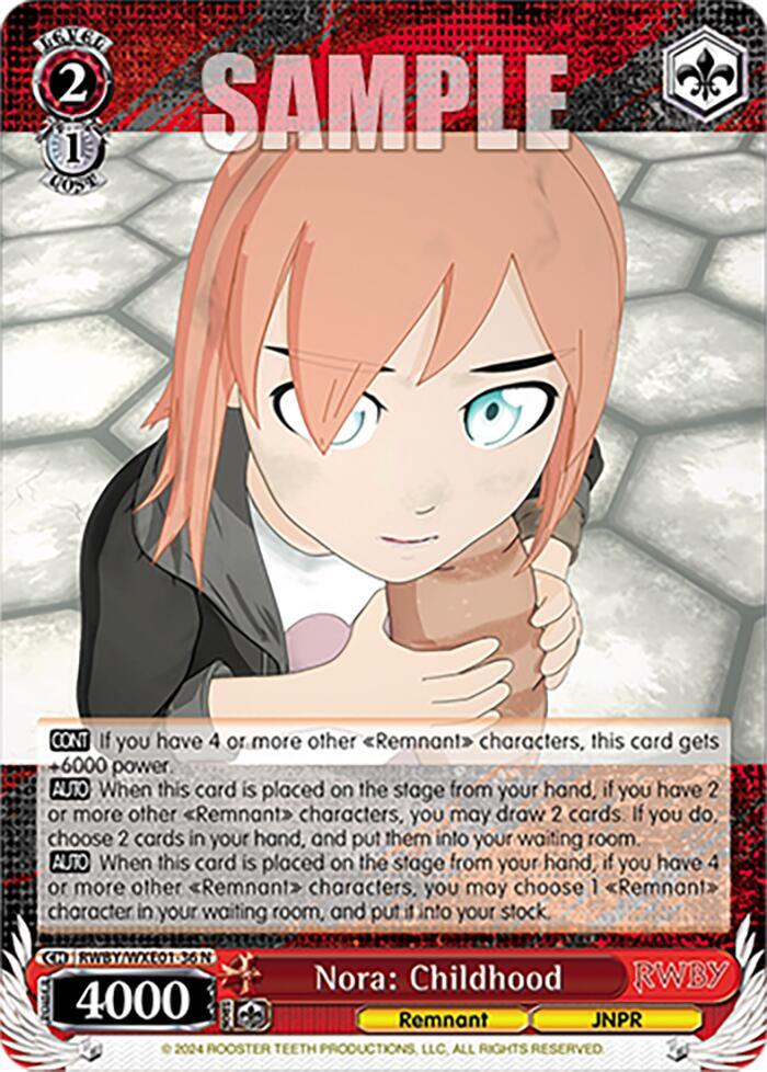 Nora Childhood RWBY/WXE01-36 N RWBY Premium Booster Card