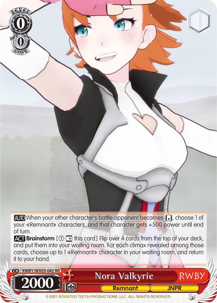 Nora Valkyrie RWBY/WX03-042 RR RWBY Card