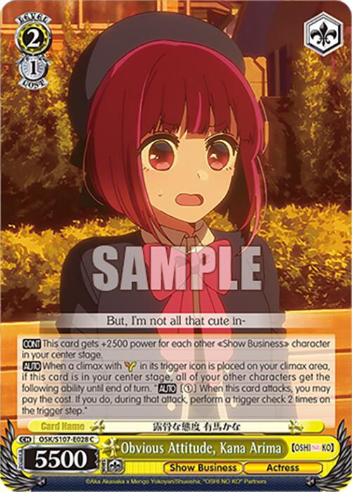 Obvious Attitude Kana Arima OSK/S107-E028 C [OSHI NO KO] Card