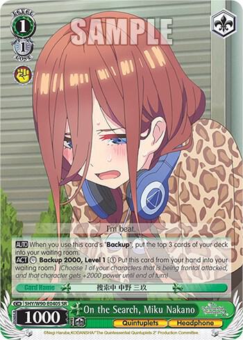 On the Search Miku Nakano SR 5HY/W90-E040S SR The Quintessential Quintuplets 2 Card