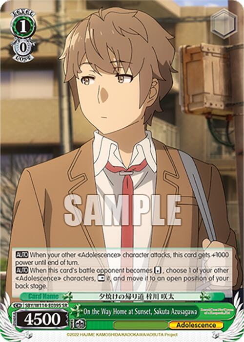 On the Way Home at Sunset Sakuta Azusagawa SR SBY/W114-E039S SR Rascal Does Not Dream Series Card
