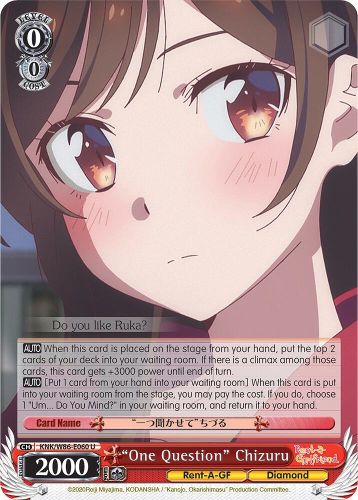 One Question Chizuru KNK/W86-E060 U Rent-A-Girlfriend Card