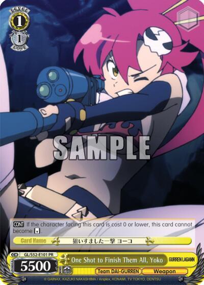 One Shot to Finish Them All Yoko GL/S52-E101 PR Gurren Lagann Card