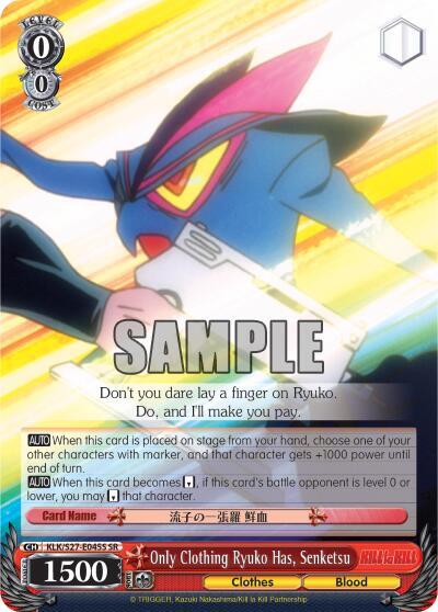 Only Clothing Ryuko Has Senketsu SR KLK/S27-E045S SR KILL la KILL Card
