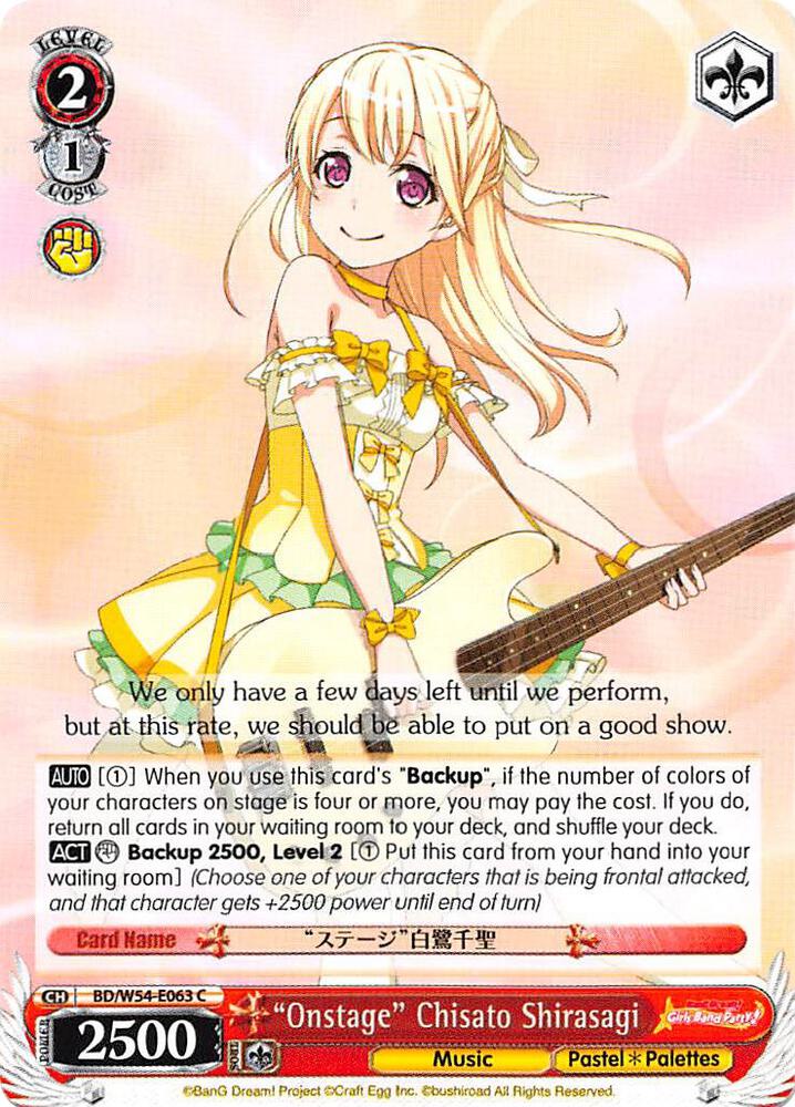 Onstage Chisato Shirasagi BD/W54-E063 C BanG Dream! Girls Band Party! Card