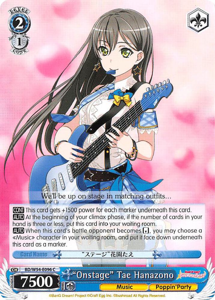 Onstage Tae Hanazono BD/W54-E096 C BanG Dream! Girls Band Party! Card