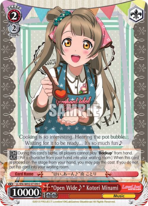 Open Wide~ Kotori Minami LL/EN-W02-E109 C Love Live! DX Vol.2 Card
